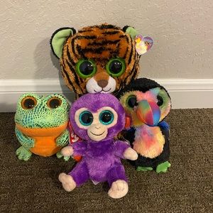 Rainforest Bundle- 1 Medium, 3 Small Beanie Boos🐅